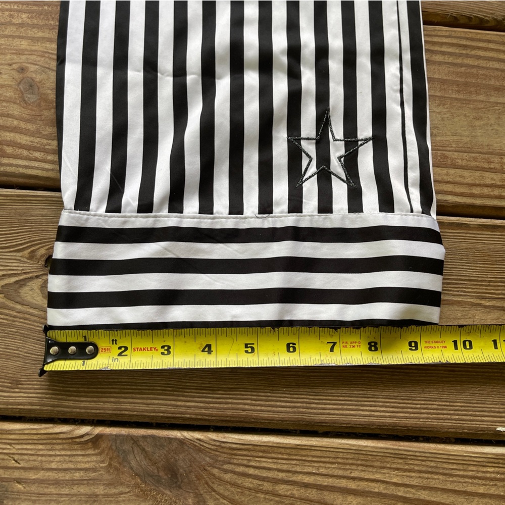 Betsey Johnson Black White Striped Pajama Set Moon Star Sleepwear Size Small - Picture 9 of 16